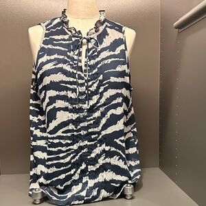 Loft Zebra Print Sleeveless Blouse